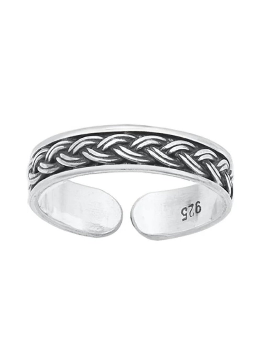 NWT- Sterling Silver (925) Adjustable Toe Ring, Bali Braid